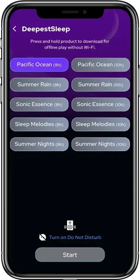 NuCalm DeepestSleep App Screen