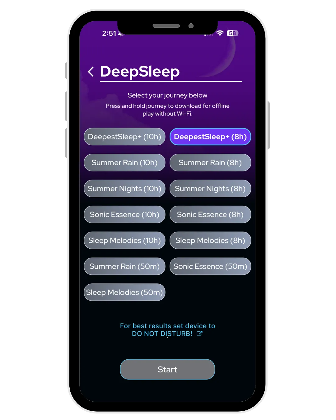 DeepSleep App Screen