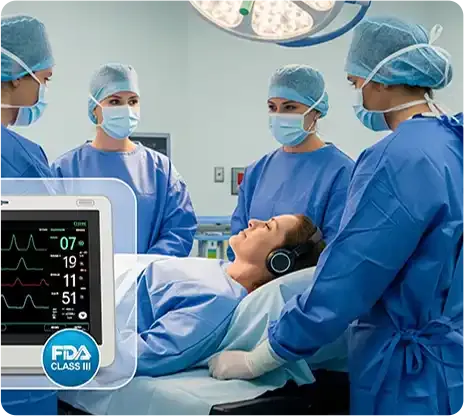 Medical professionals using NuCalm during surgery