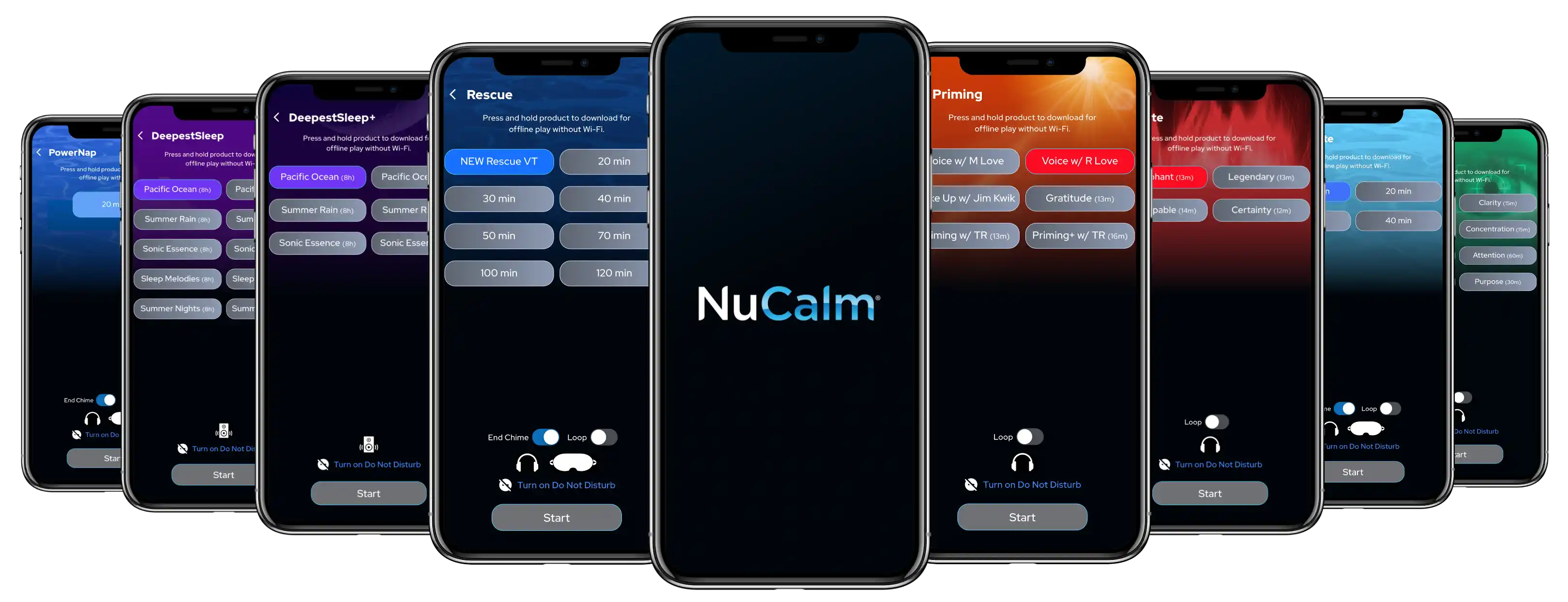 NuCalm App Screens