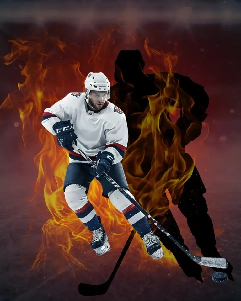 Hockey player performing at peak level