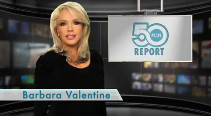 Barbara Valentine on the set of the 50 Plus Report