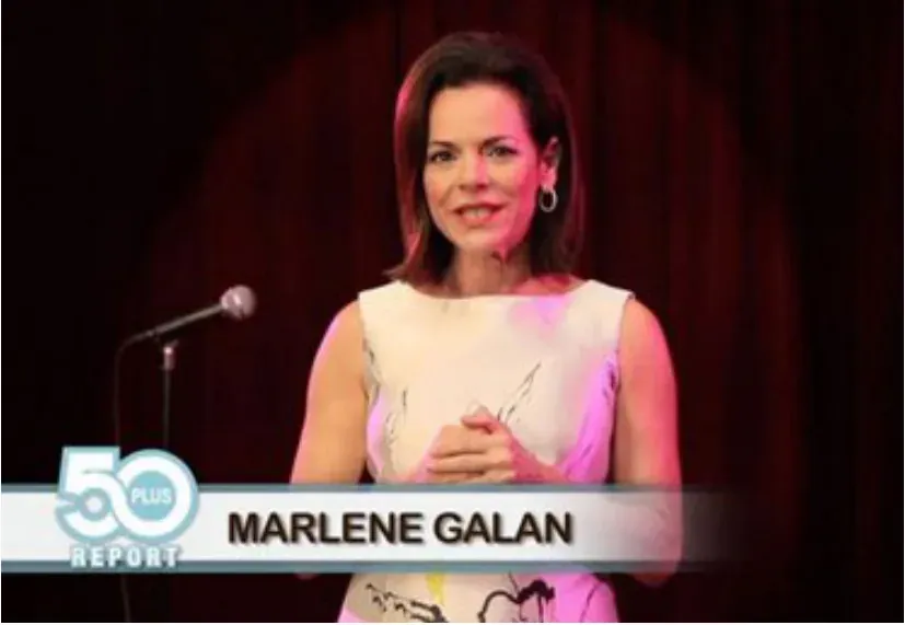 Marlene Galan on the set of the 50 Plus Report