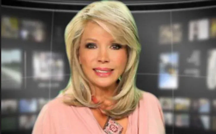 Barbara Valentine on a television set