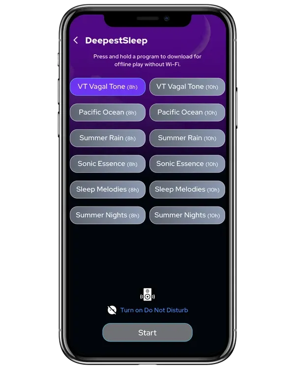 DeepestSleep in the NuCalm app