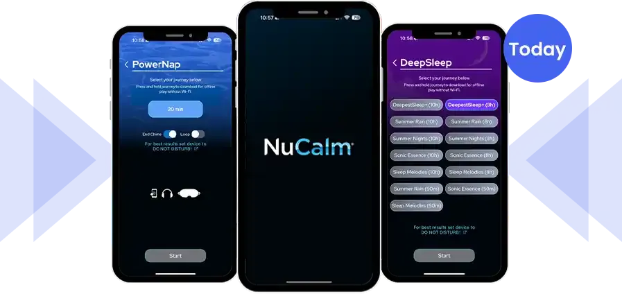 NuCalm App Interface on Phone