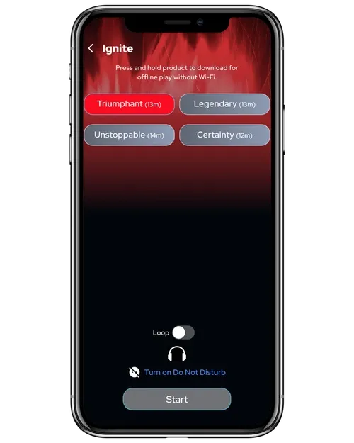 Ignite in the NuCalm app