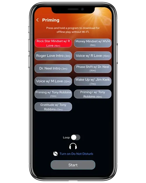 Priming in the NuCalm app