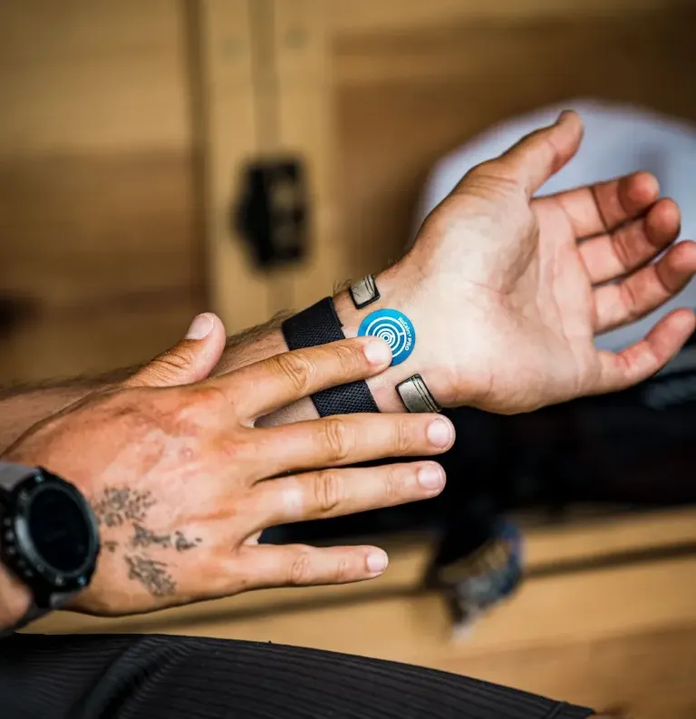 NuCalm patch on wrist