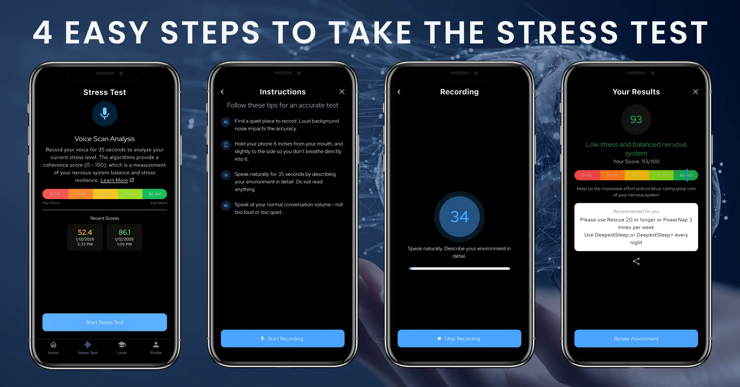 Voice Assessment Interface Screens