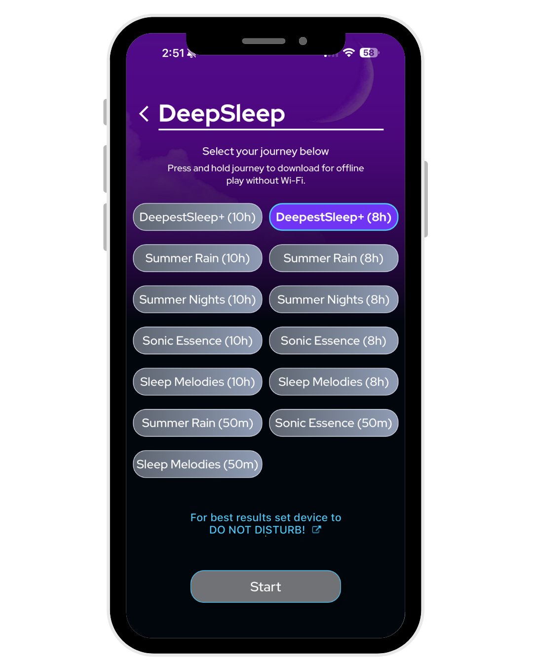 DeepSleep App Screen
