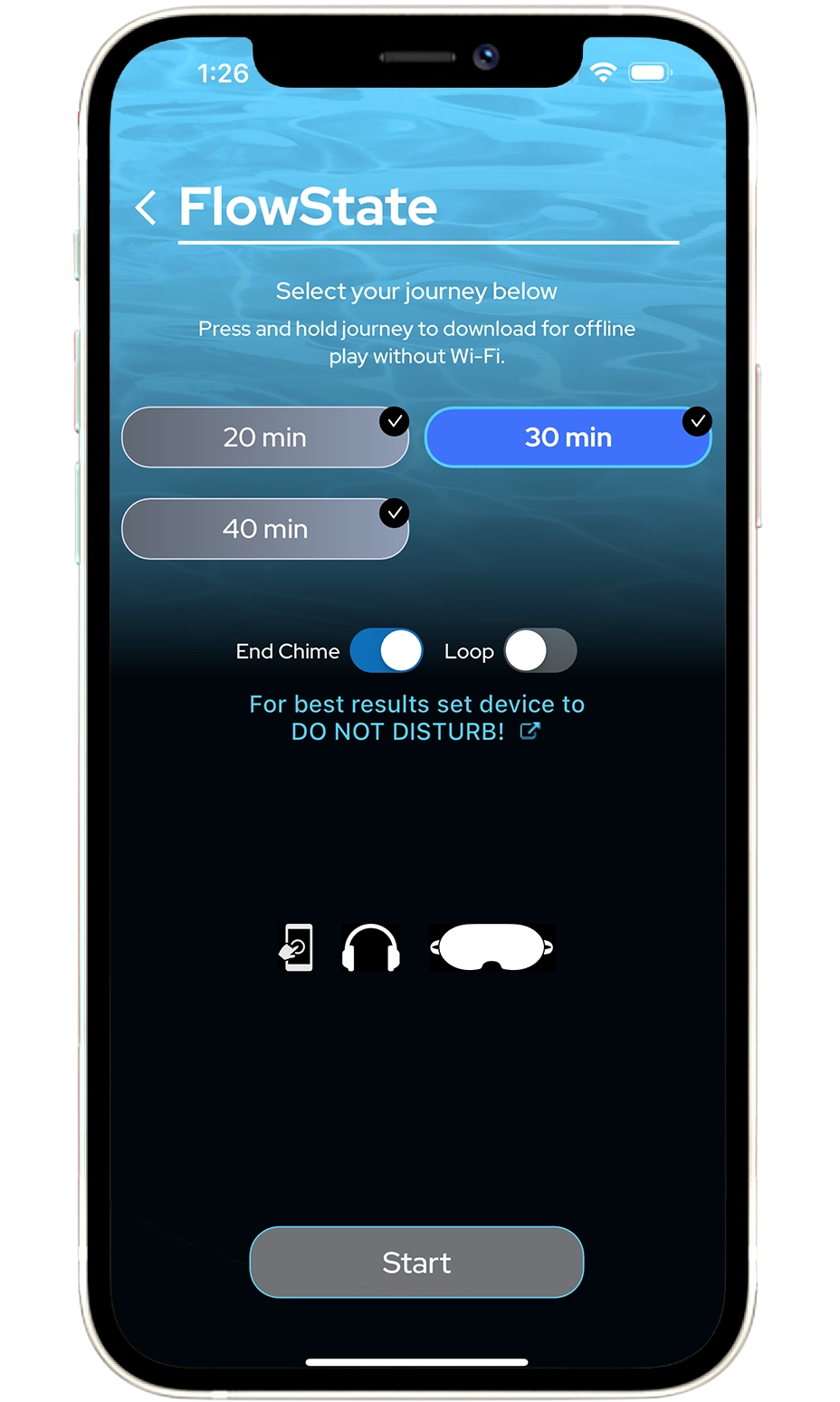FlowState screen