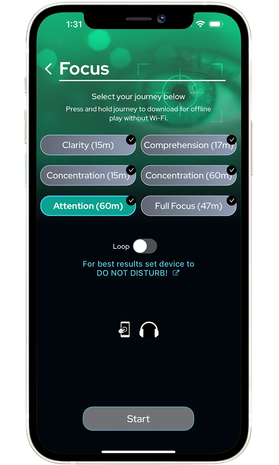 Focus screen
