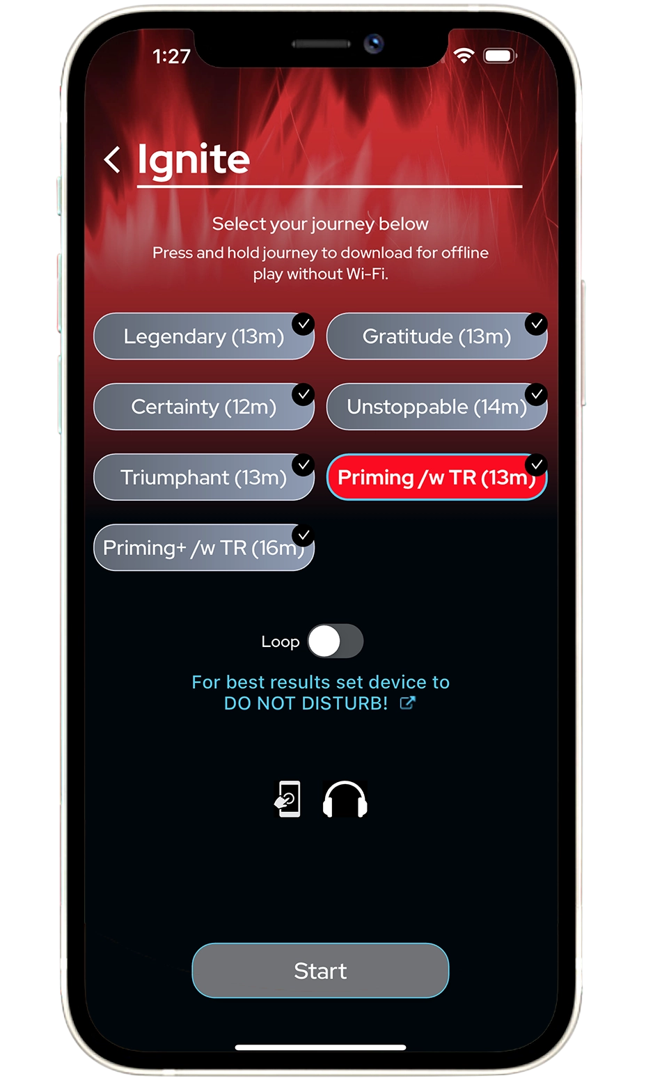 Ignite screen
