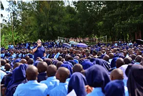 Jim Poole at the Kereri Girls' School in Kenya