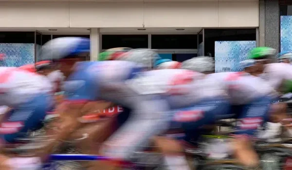 Cyclists competing in a road race